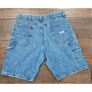 Wrangler Hero Mens Blue Denim Carpenter Shorts Hammer Loop Carpenter  size 34